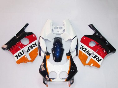 Lojas Carenagens Moto Honda CBR250RR 1990-1998 - Laranja Branco Vermelho Preto Brilhante Repsol