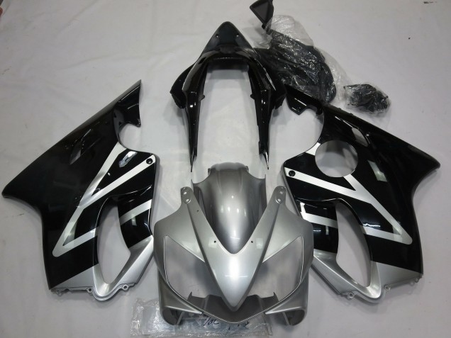 Lojas Carenagens Moto Honda CBR600 F4i 2004-2007 - Prata Preto Brilhante