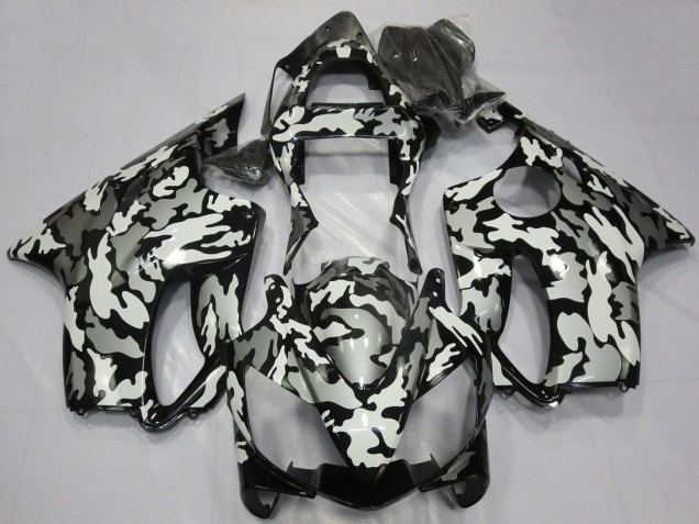 Lojas Carenagens Moto Honda CBR600 F4i 2001-2003 - Branco Cinzento Preto Camouflage