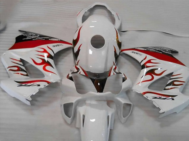 Lojas Carenagens Moto Honda VFR 800 2002-2013 - Branco Vermelho Chama