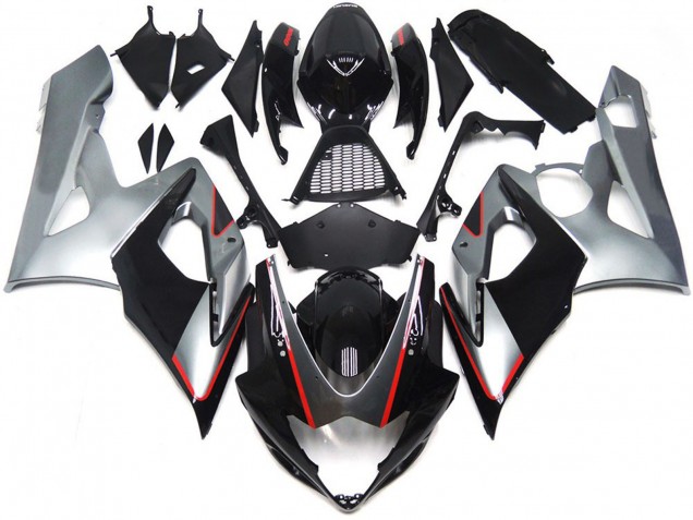 Lojas Carenagens Moto Suzuki GSXR 1000 2005-2006 - Preto Brilhante Prata Vermelho
