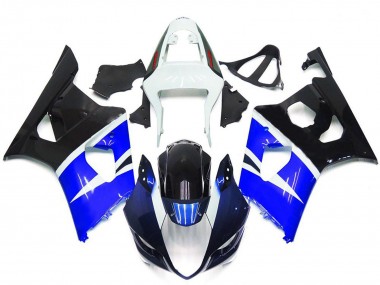 Lojas Carenagens Moto Suzuki GSXR 1000 2003-2004 - Branco Azul Preto Brilhante