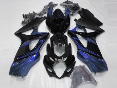 Lojas Carenagens Moto Suzuki GSXR 1000 2007-2008 - Azul Preto Brilhante