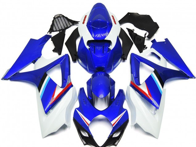 Lojas Carenagens Moto Suzuki GSXR 1000 2007-2008 - Azul Branco Vermelho Preto