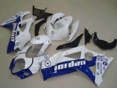 Lojas Carenagens Moto Suzuki GSXR 1000 2007-2008 - Branco Azul Jordan