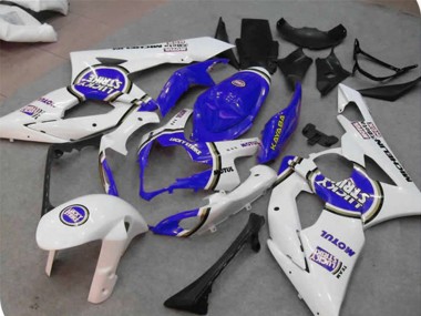 Lojas Carenagens Moto Suzuki GSXR 1000 2005-2006 - Branco Azul Lucky Strike