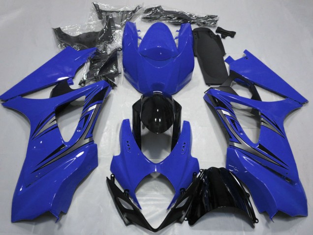 Lojas Carenagens Moto Suzuki GSXR 1000 2007-2008 - Azul Preto Brilhante OEM Estilo