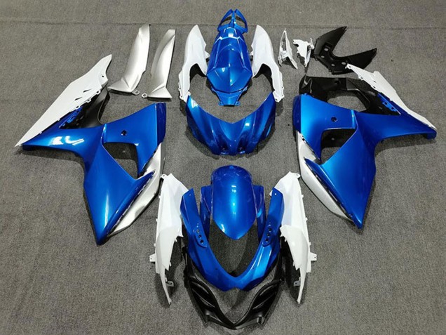Lojas Carenagens Moto Suzuki GSXR 1000 2009-2016 - Azul Branco Prata Preto