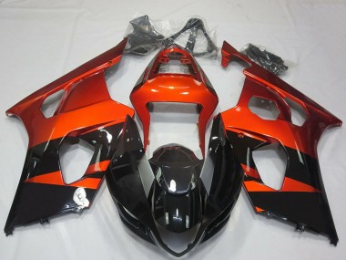Lojas Carenagens Moto Suzuki GSXR 1000 2003-2004 - Burnt Laranja Preto Brilhante