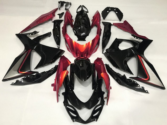 Lojas Carenagem Moto Suzuki GSXR 1000 2009-2016 - Preto Brilhante Vermelho