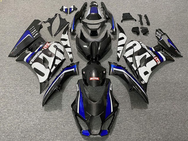 Lojas Carenagens Moto Suzuki GSXR 1000 2017-2024 - Fibra de Carbono Estilo Azul