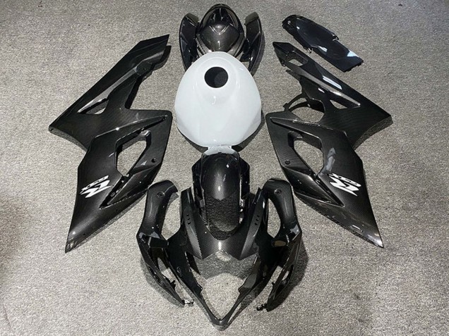 Lojas Carenagens Moto Suzuki GSXR 1000 2005-2006 - Fibra de Carbono Estilo Branco Brilhante