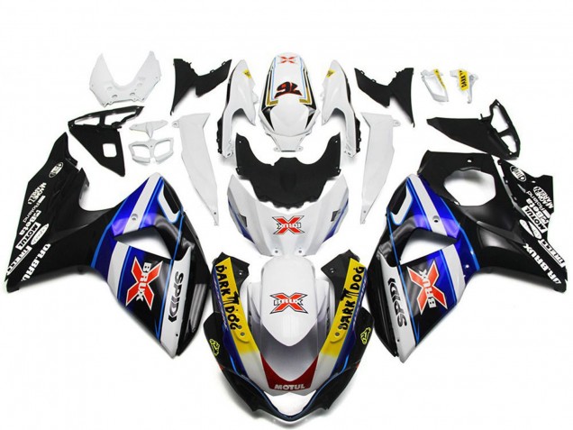 Lojas Carenagens Moto Suzuki GSXR 1000 2009-2016 - Branco Azul Preto SPIDI Dark Dog
