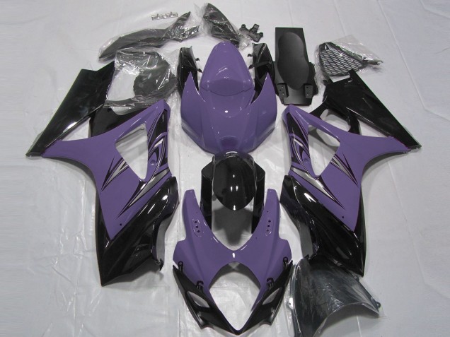 Lojas Carenagens Moto Suzuki GSXR 1000 2007-2008 - Roxo Escuro Preto Brilhante