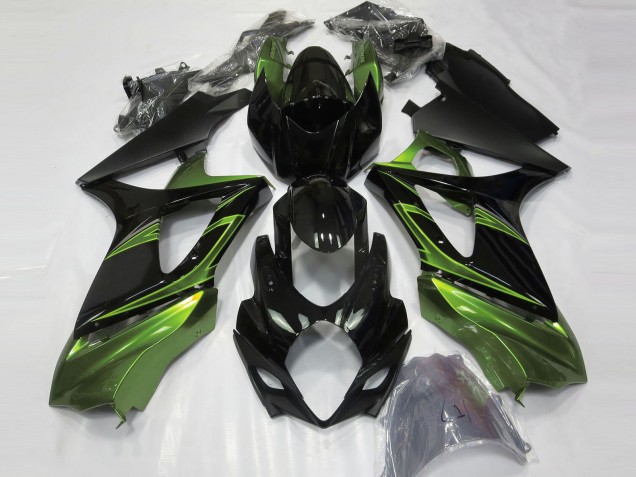 Lojas Carenagens Moto Suzuki GSXR 1000 2007-2008 - Preto Brilhante Verde