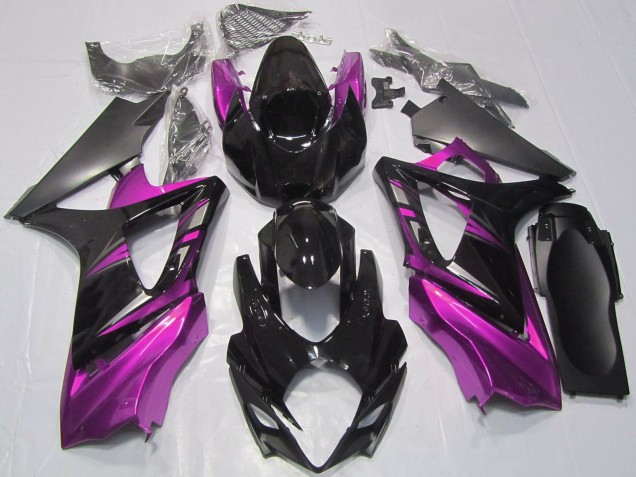 Lojas Carenagens Moto Suzuki GSXR 1000 2007-2008 - Preto Brilhante Rosa