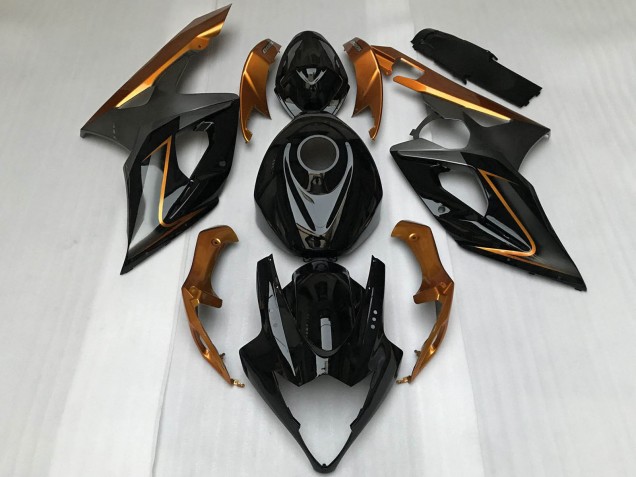 Lojas Carenagens Moto Suzuki GSXR 1000 2005-2006 - Preto Brilhante Bronze