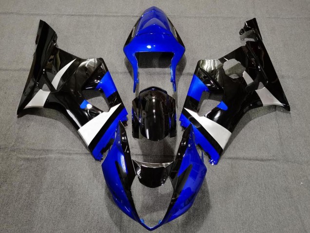 Lojas Carenagens Moto Suzuki GSXR 1000 2003-2004 - Azul Branco Preto Brilhante