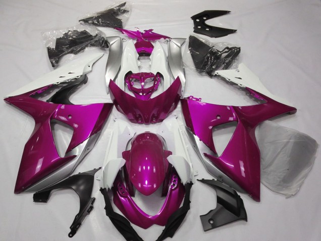 Lojas Carenagens Moto Suzuki GSXR 1000 2009-2016 - Rosa Branco
