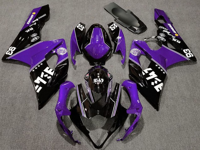 Lojas Carenagens Moto Suzuki GSXR 1000 2005-2006 - Roxo Preto Brilhante Branco
