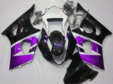 Lojas Carenagens Moto Suzuki GSXR 1000 2003-2004 - Roxo Branco Preto Brilhante