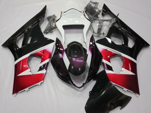 Lojas Carenagens Moto Suzuki GSXR 1000 2003-2004 - Vermelho Branco Preto Brilhante