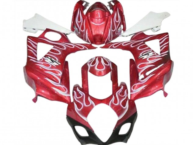 Lojas Carenagens Moto Suzuki GSXR 1000 2007-2008 - Vermelho Branco Chama
