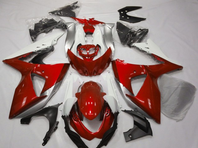 Lojas Carenagens Moto Suzuki GSXR 1000 2009-2016 - Branco Prata Vermelho