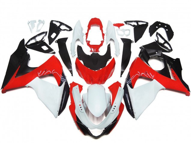 Lojas Kits Carenagem Moto Suzuki GSXR 1000 2009-2016 - Branco Vermelho Preto