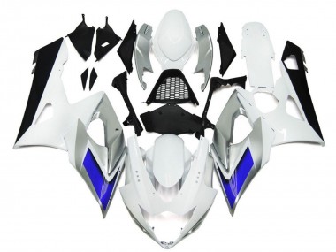 Lojas Carenagens Moto Suzuki GSXR 1000 2005-2006 - Branco Brilhante Prata Azul