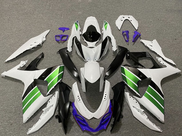 Lojas Carenagens Moto Suzuki GSXR 1000 2009-2016 - Branco Azul Verde Preto