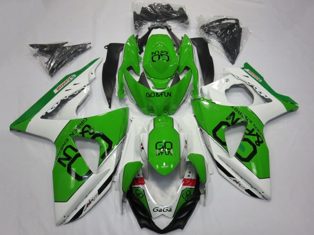 Lojas Carenagens Moto Suzuki GSXR 1000 2009-2016 - Branco Verde Go Fun