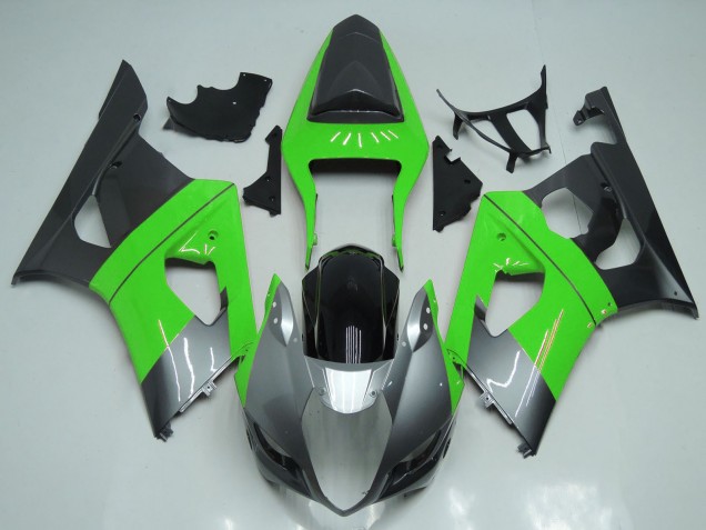 Lojas Carenagens Moto Suzuki GSXR 1000 2003-2004 - Verde Prata Preto
