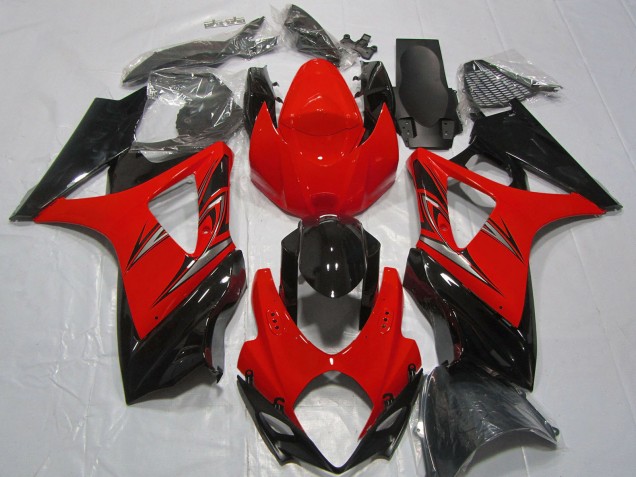 Lojas Carenagens Moto Suzuki GSXR 1000 2007-2008 - Vermelho Preto Brilhante