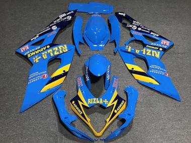 Lojas Carenagens Moto Suzuki GSXR 1000 2005-2006 - Azul Amarelo Preto Rizla
