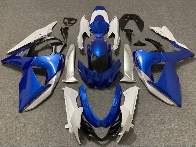 Lojas Carenagens Moto Suzuki GSXR 1000 2009-2016 - Branco Prata Azul