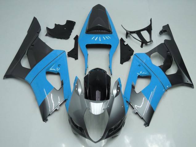 Lojas Carenagens Moto Suzuki GSXR 1000 2003-2004 - Azul Claro Prata Preto