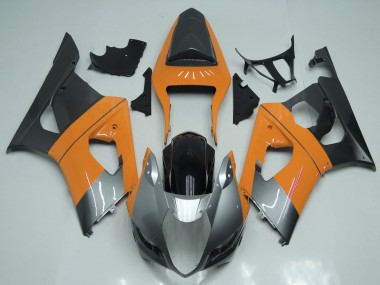 Lojas Carenagens Moto Suzuki GSXR 1000 2003-2004 - Laranja Claro Prata Preto