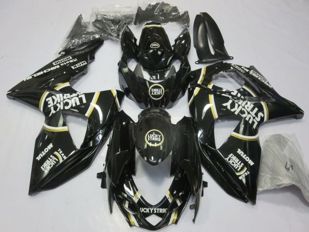 Lojas Carenagens Moto Suzuki GSXR 1000 2009-2016 - Preto Brilhante Lucky Strike