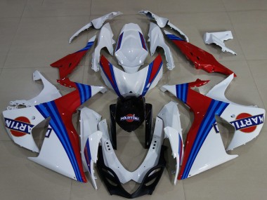 Lojas Carenagens Moto Suzuki GSXR 1000 2009-2016 - Branco Azul Vermelho Martini