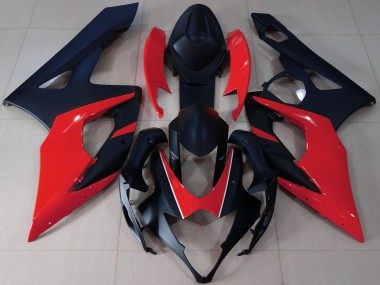 Lojas Carenagens Moto Suzuki GSXR 1000 2005-2006 - Preto Fosco Vermelho