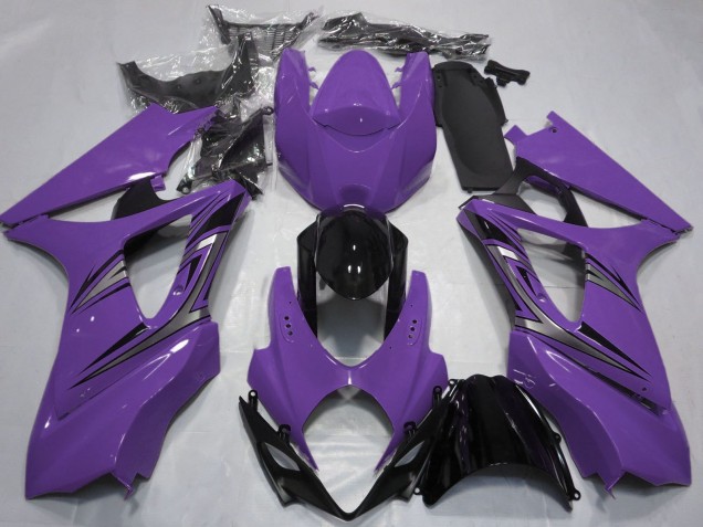 Lojas Carenagens Moto Suzuki GSXR 1000 2007-2008 - Roxo Preto Brilhante OEM Estilo