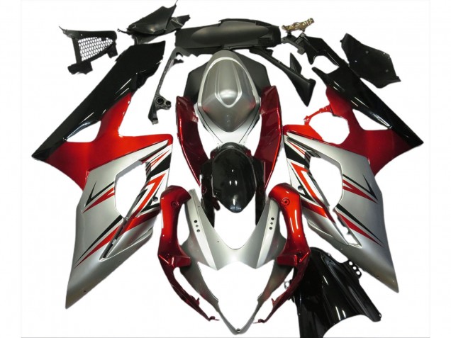 Lojas Carenagens Moto Suzuki GSXR 1000 2005-2006 - Vermelho Prata Preto