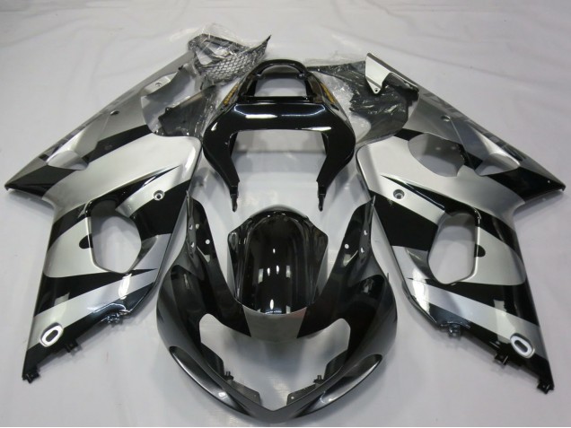 Lojas Carenagens Moto Suzuki GSXR 1000 2000-2002 - Prata Preto Brilhante