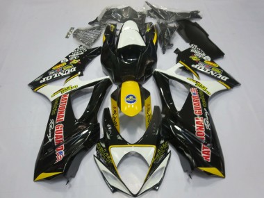 Lojas Carenagens Moto Suzuki GSXR 1000 2007-2008 - Branco Amarelo Vermelho Preto Dunlop