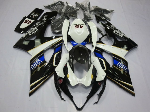 Lojas Carenagens Moto Suzuki GSXR 1000 2005-2006 - Branco Azul Preto Amarelo Viru