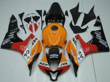 Lojas Carenagem Moto Honda CBR600RR 2007-2008 - Laranja Branco Vermelho Preto Brilhante Repsol
