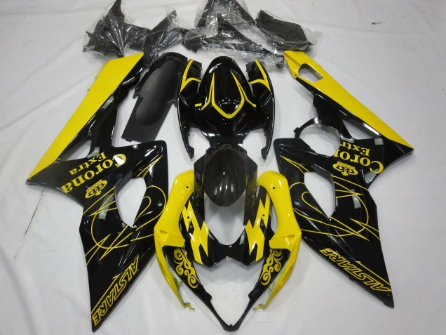 Lojas Carenagens Moto Suzuki GSXR 1000 2005-2006 - Amarelo Preto Corona Alstare