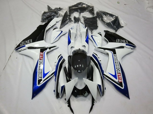 Lojas Carenagens Moto Suzuki GSXR 600 / GSXR 750 2011-2024 - Branco Azul Preto Brilhante Alstare