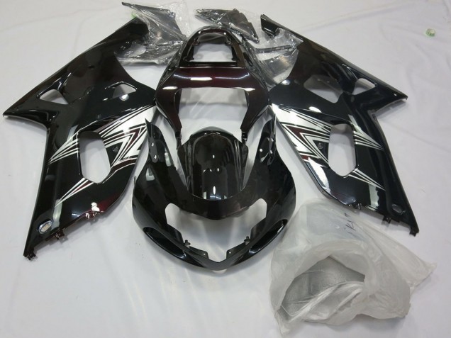 Lojas Carenagens Moto Suzuki GSXR 600 / GSXR 750 2001-2003 - Preto Brilhante Prata Branco